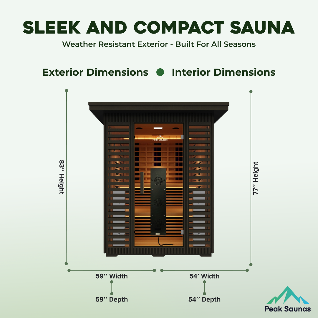 Kilimanjaro 5-Person Outdoor Full Spectrum Infrared Sauna with Full-Body Medical-Grade Red Light Therapy and Smart WiFi App Control