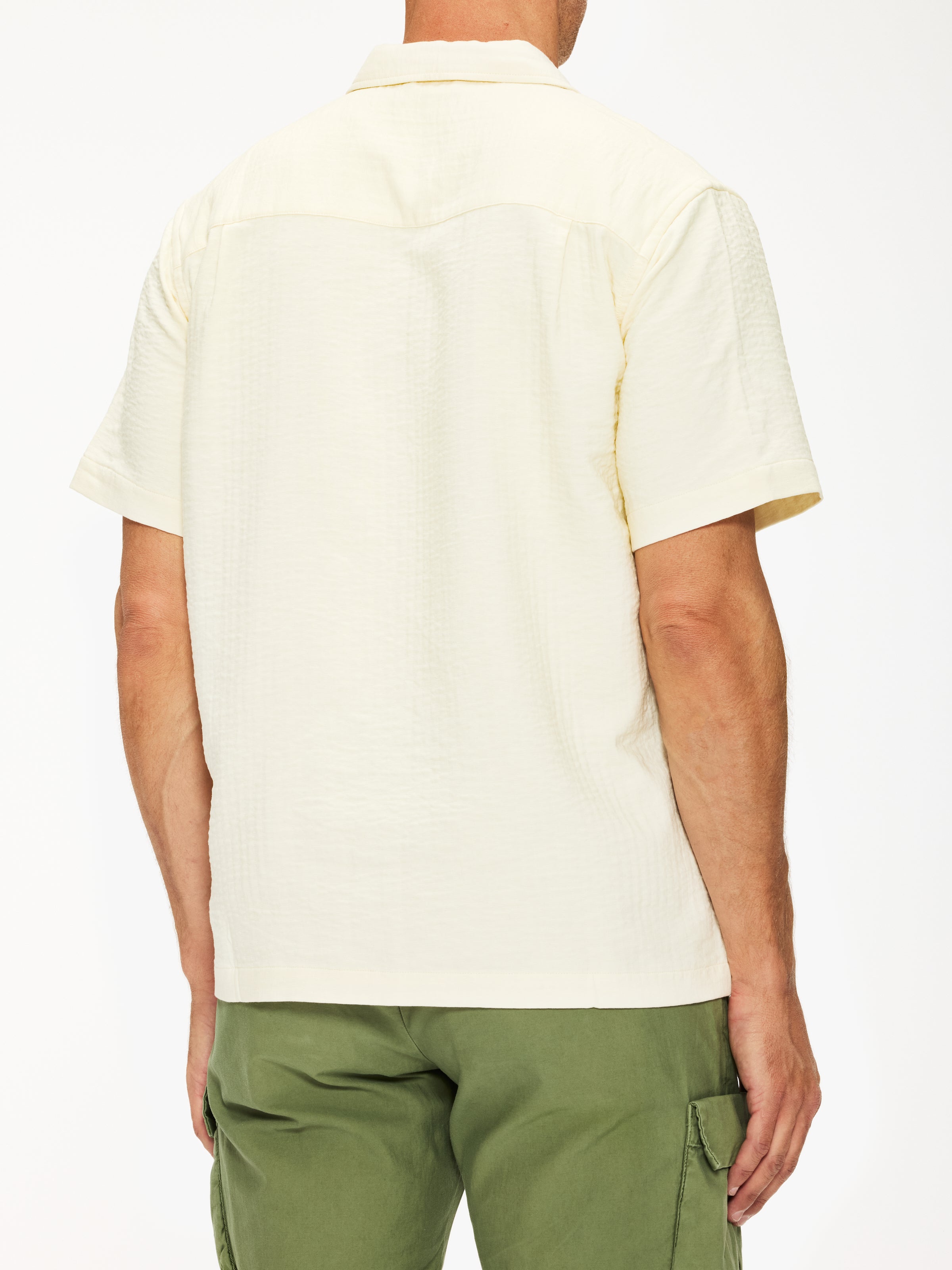 Saturdays Bruce Double Layer Crinkle Short Sleeve Shirt