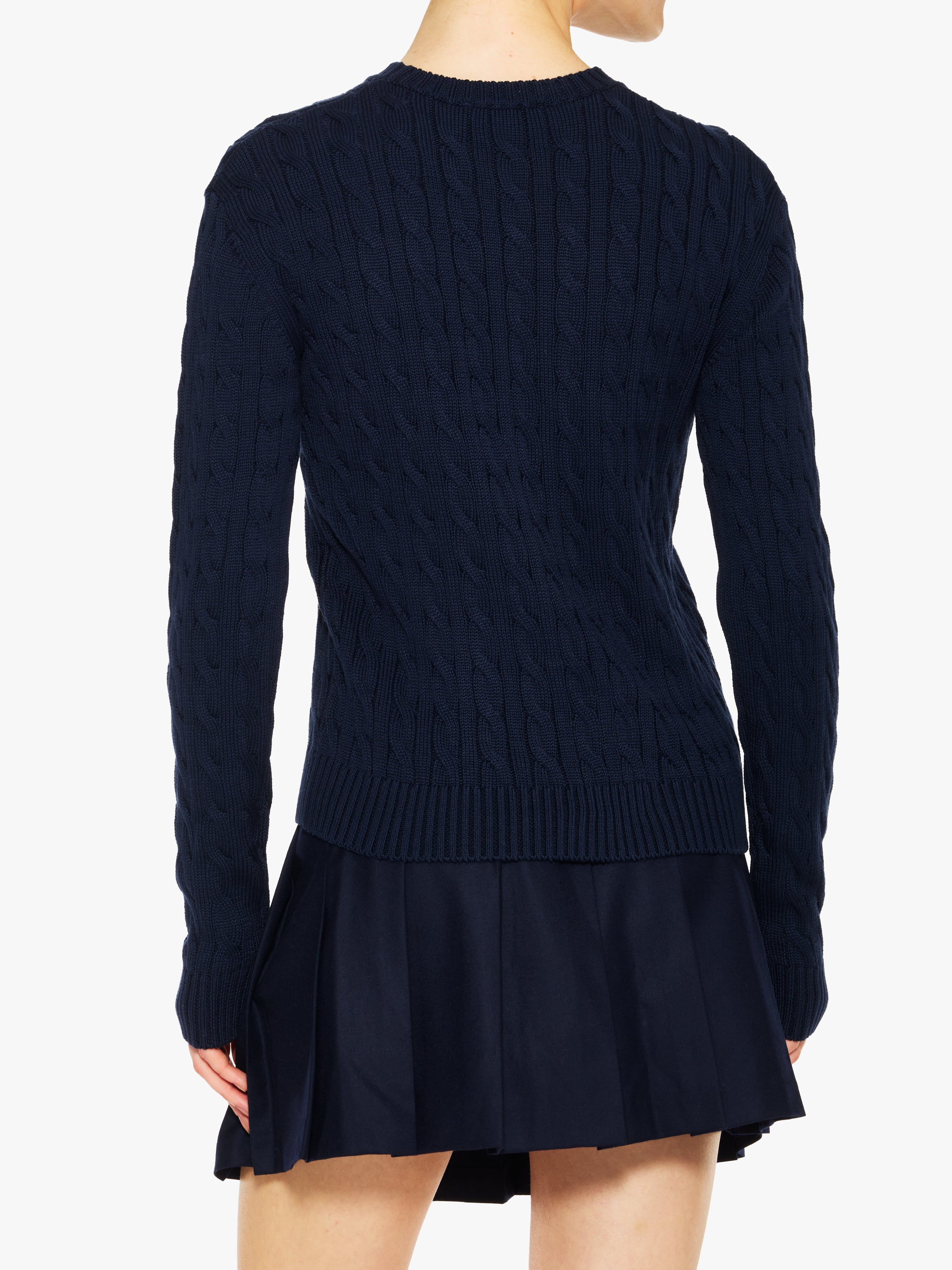 Sporty & Rich Signature Logo Cable Sweater