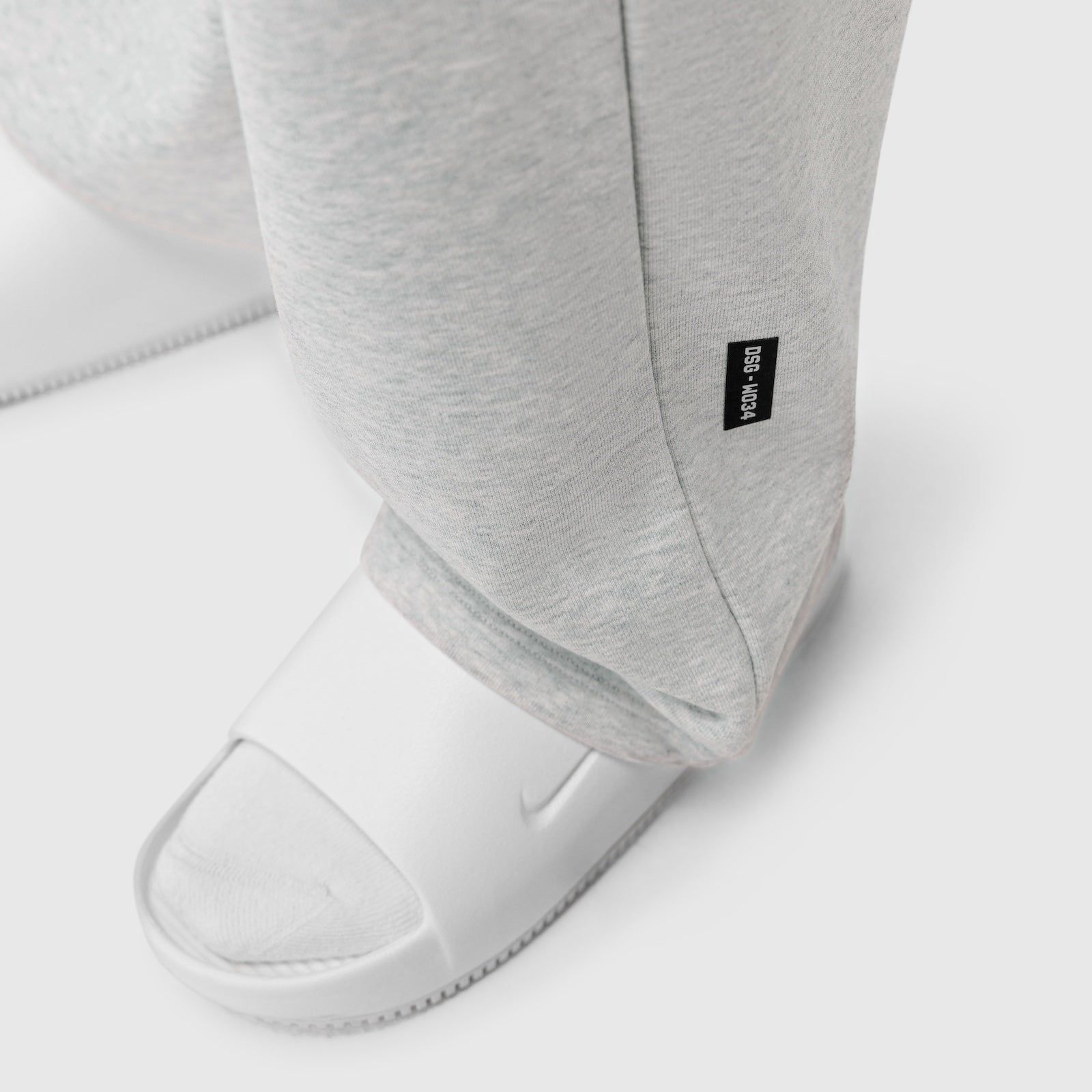 W034. Sorona® Terry Straight Leg Sweats - Heather Grey